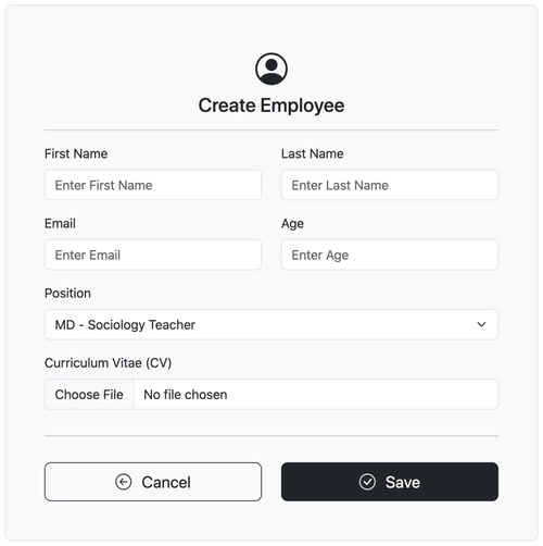 Create Employee Form
