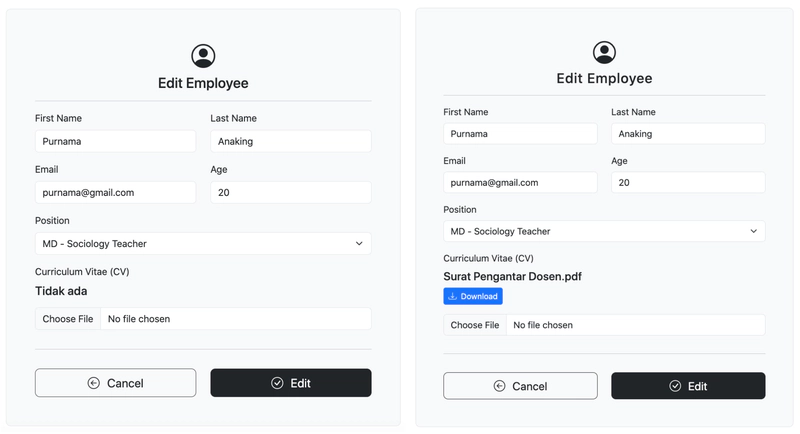 Edit Employee Form