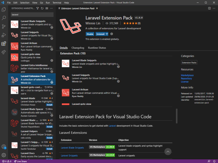 Laravel Extension Pack