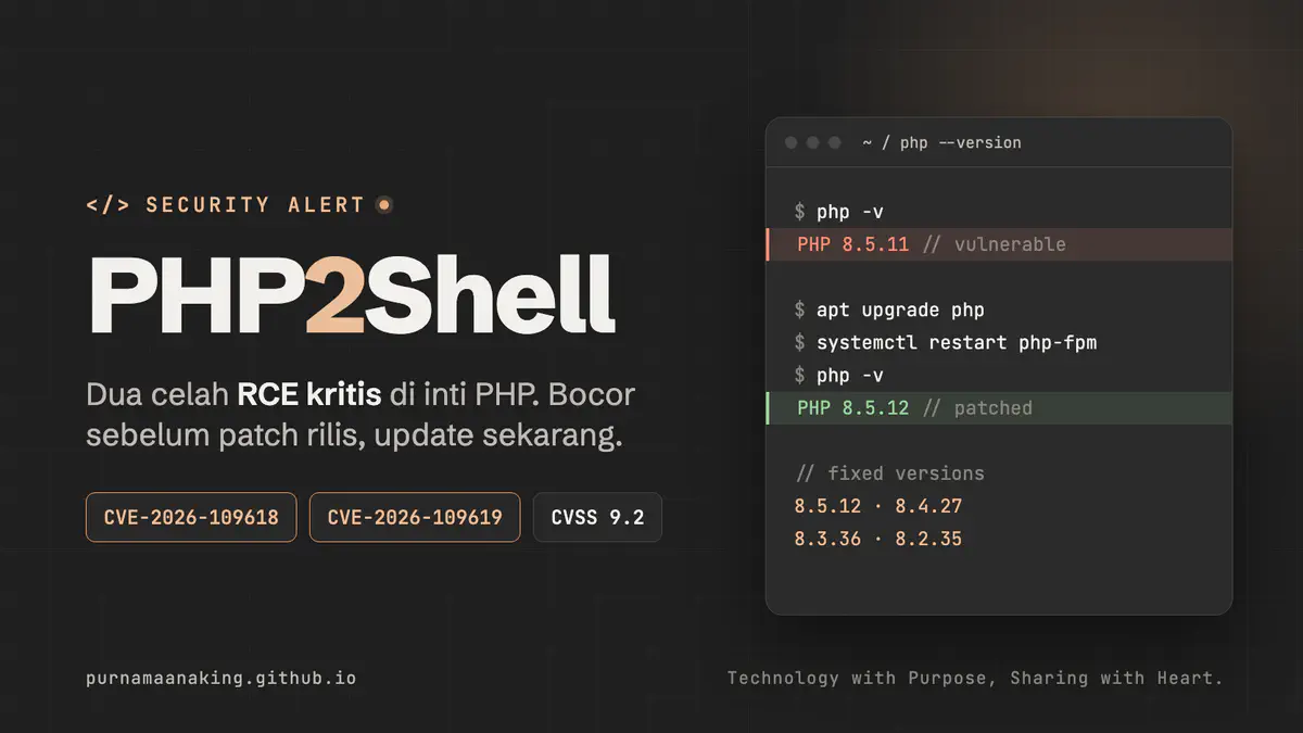 PHP2Shell: Dua Celah RCE Kritis PHP Bocor Sebelum Patch Rilis, Ini yang Perlu Dilakukan