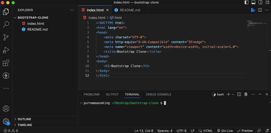 VsCode Terminal Bootstrap