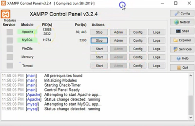 XAMPP Contro Panel